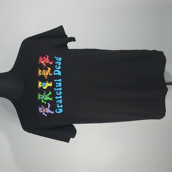 Grateful Dead Rainbow Dancing Teddy Bears Short Sleeve Black T-Shirt Size Large - Picture 1 of 4